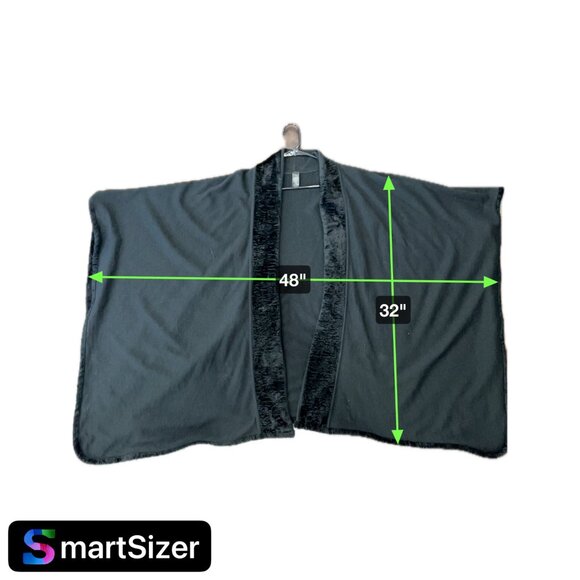 Marks and Spencer St. Michael Shawl Collar Black Wrap Poncho Coat OSFM - Picture 9 of 9
